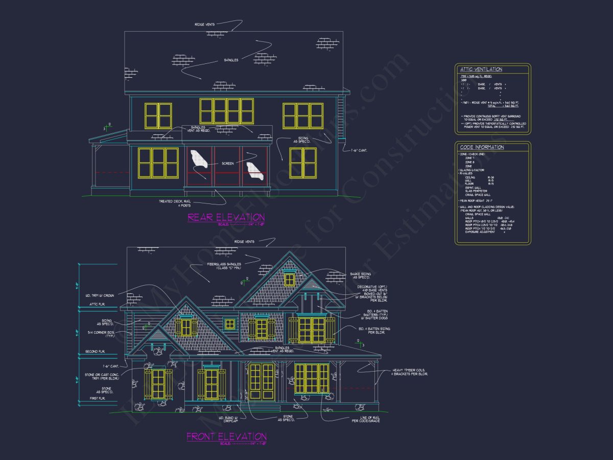 Modern house Plan with 3 Floors, CAD Blueprint & Designs