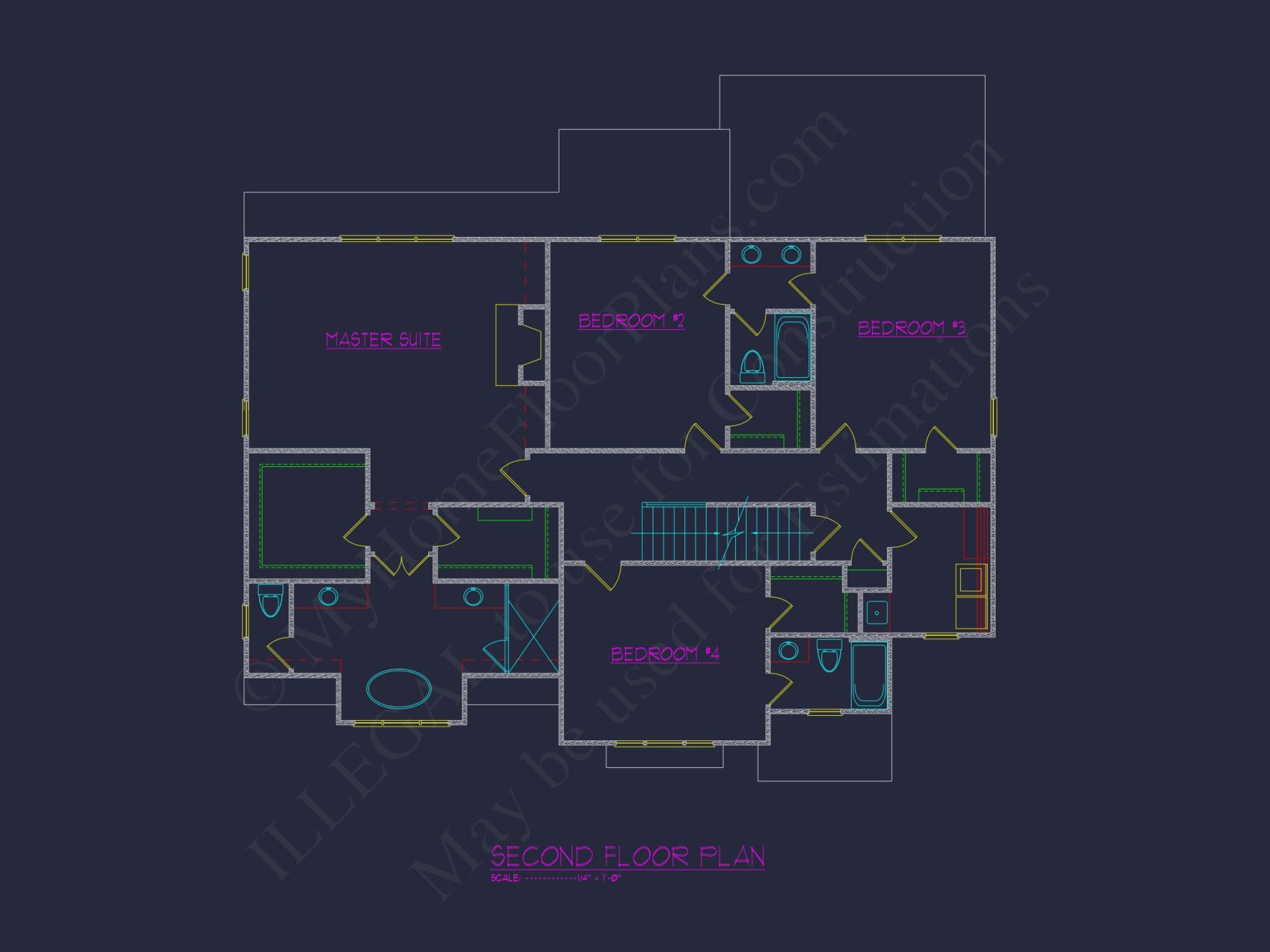 Modern house Plan with 4 Bedrooms and 3 Floors