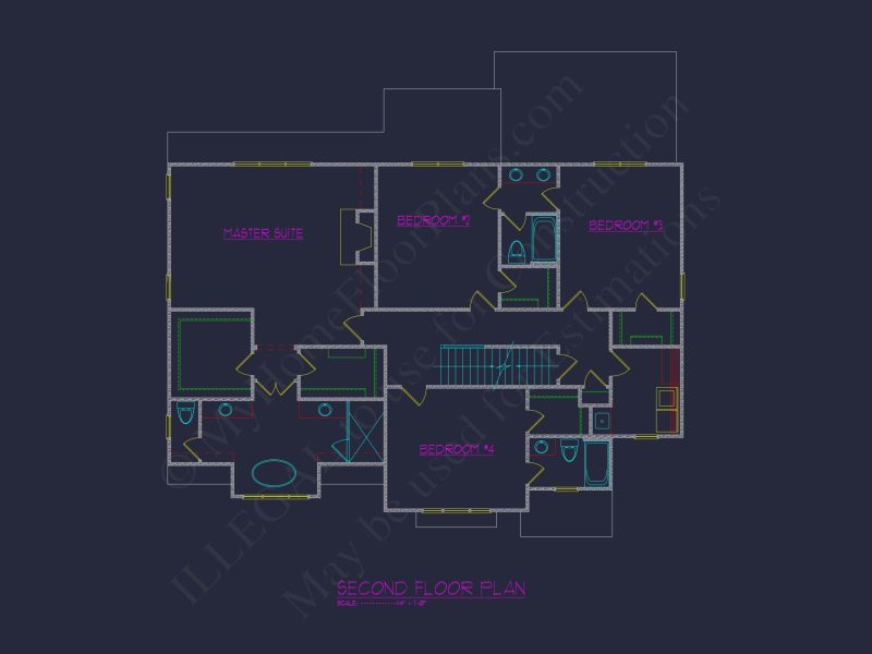 Modern house Plan with 4 Bedrooms and 3 Floors