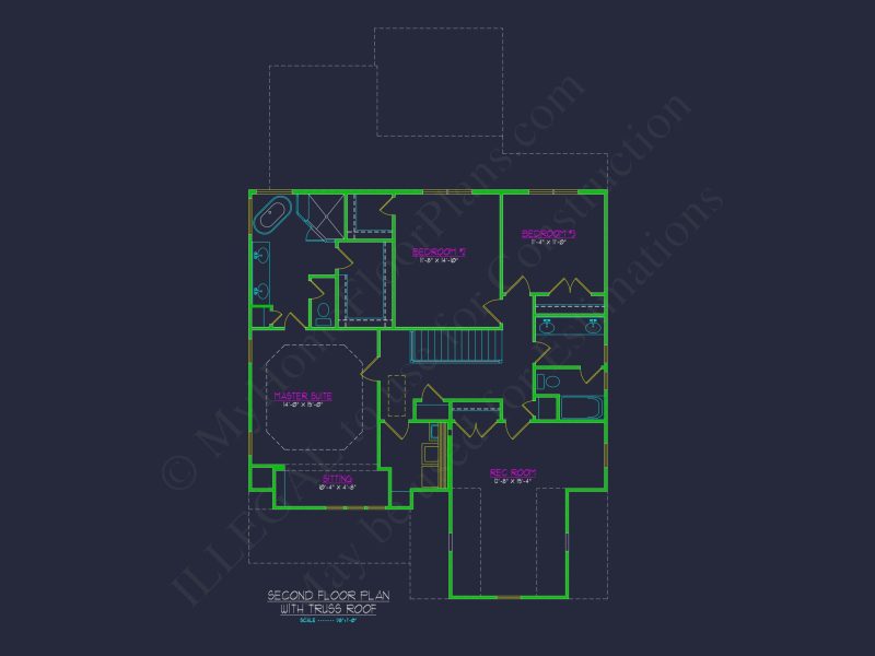 Modern house Plan with 4 Bedrooms, 2 Floors, and Open Design