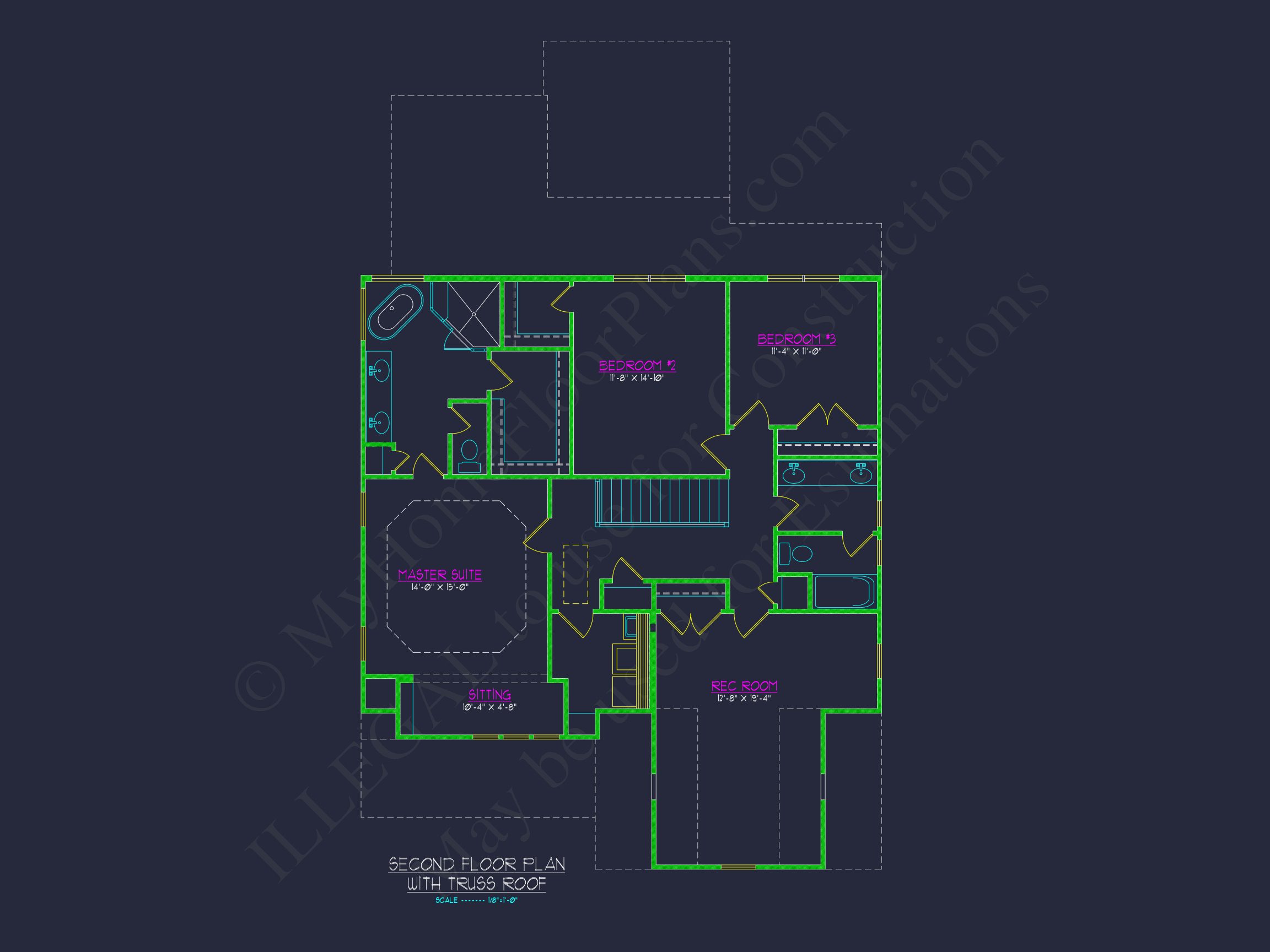 Modern house Plan with 4 Bedrooms,2 Floors,and Open Design