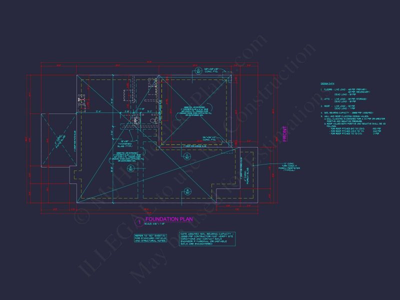 Modern house Plan with 4 Bedrooms, CAD Blueprint & Open Design