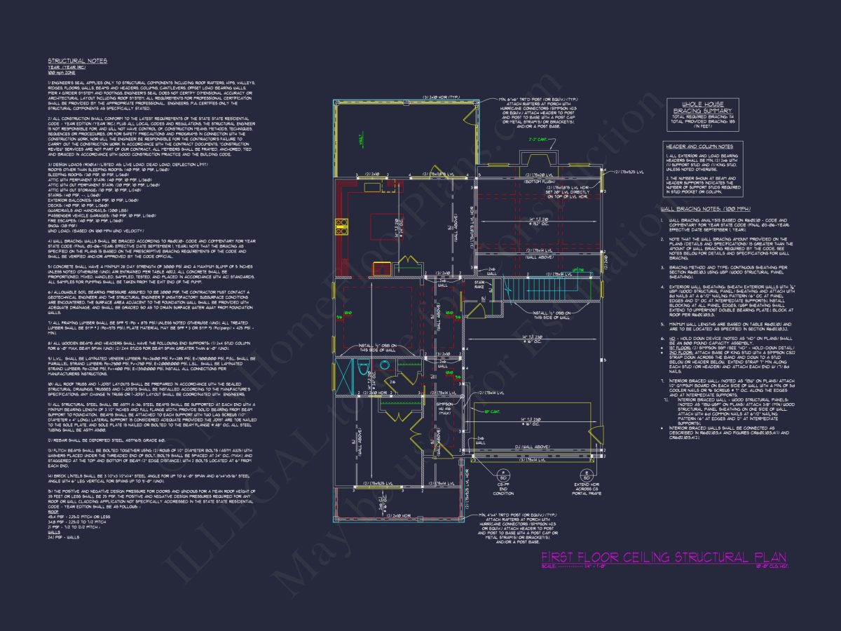 Modern house Plan with 4 Bedrooms, CAD Blueprints, and Designs