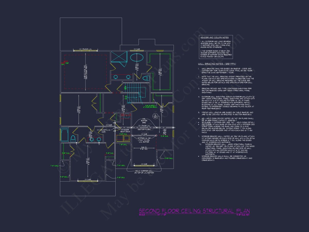 Modern house Plan with 4 Bedrooms, CAD Blueprints, and Designs