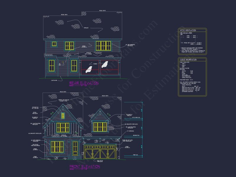 Modern house Plan with 4 Bedrooms, CAD Blueprints, and Designs