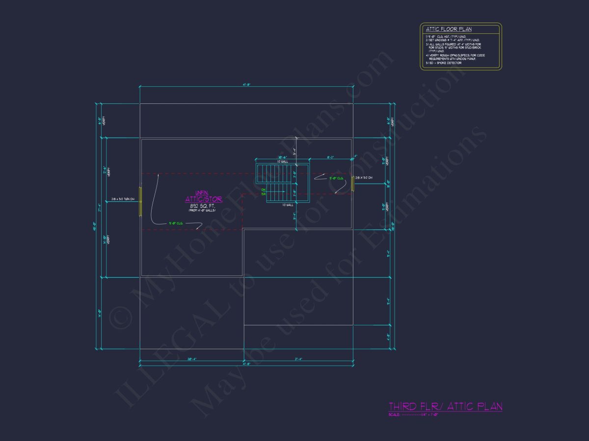 Modern house Plan with 4 Bedrooms, CAD Blueprints, and Designs