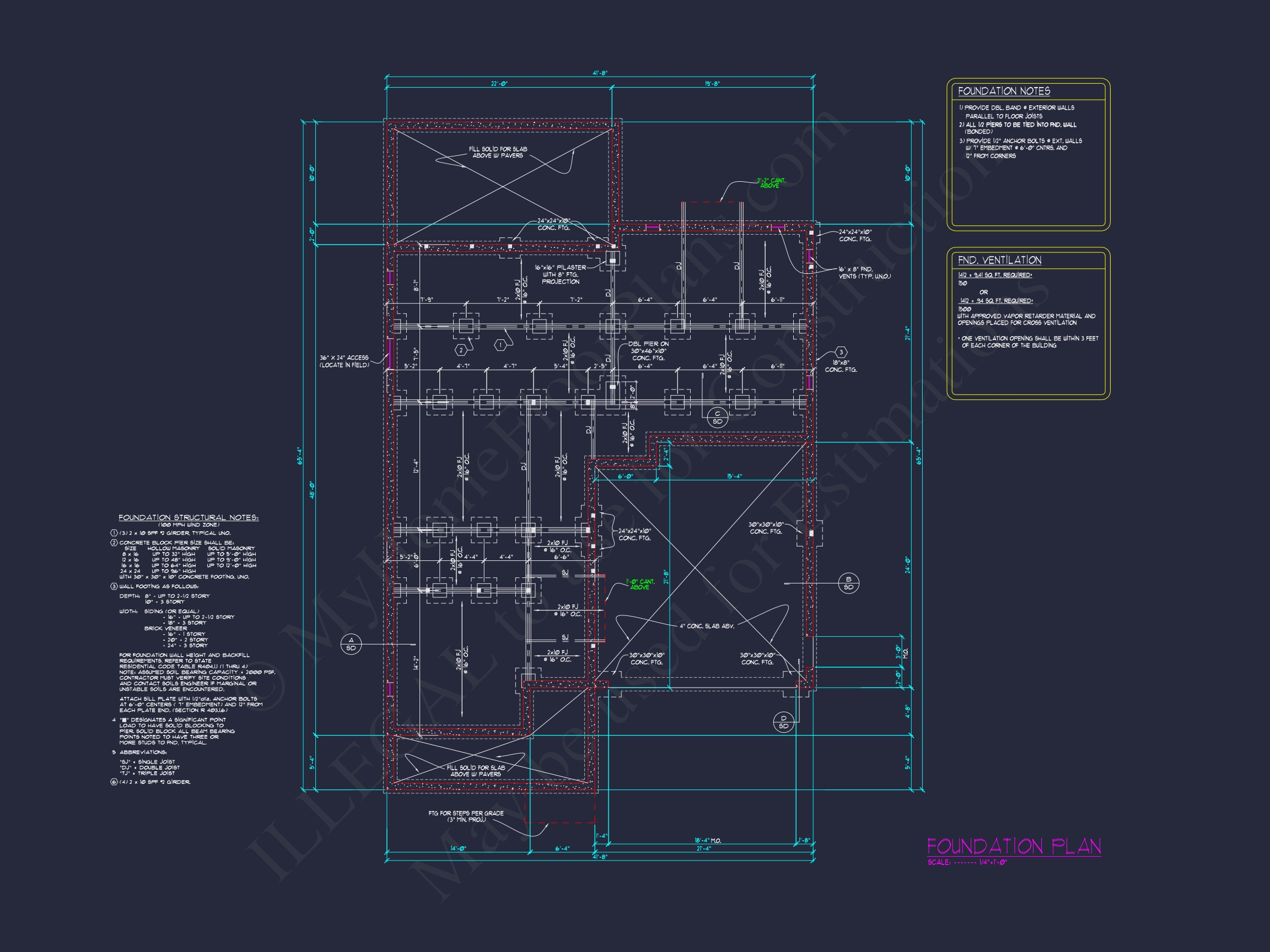 Modern Home Plan with 4 Bedrooms,CAD Blueprints,and Designs