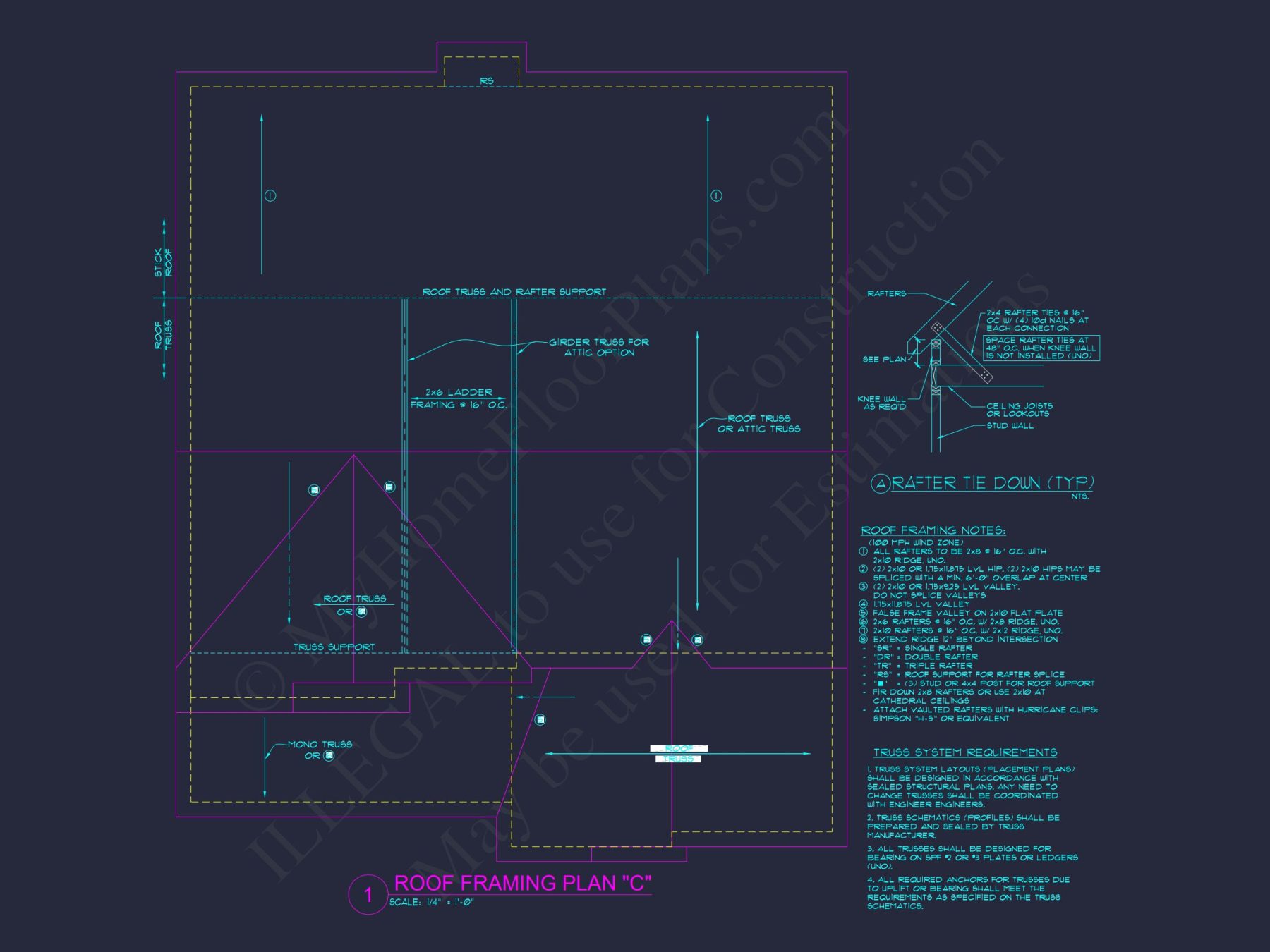 Modern house Plan with 4 Bedrooms, CAD Designs & Blueprint