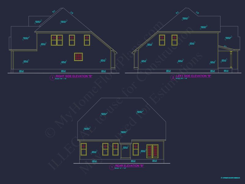 Modern house Plan with 4 Bedrooms, CAD Designs & Blueprint