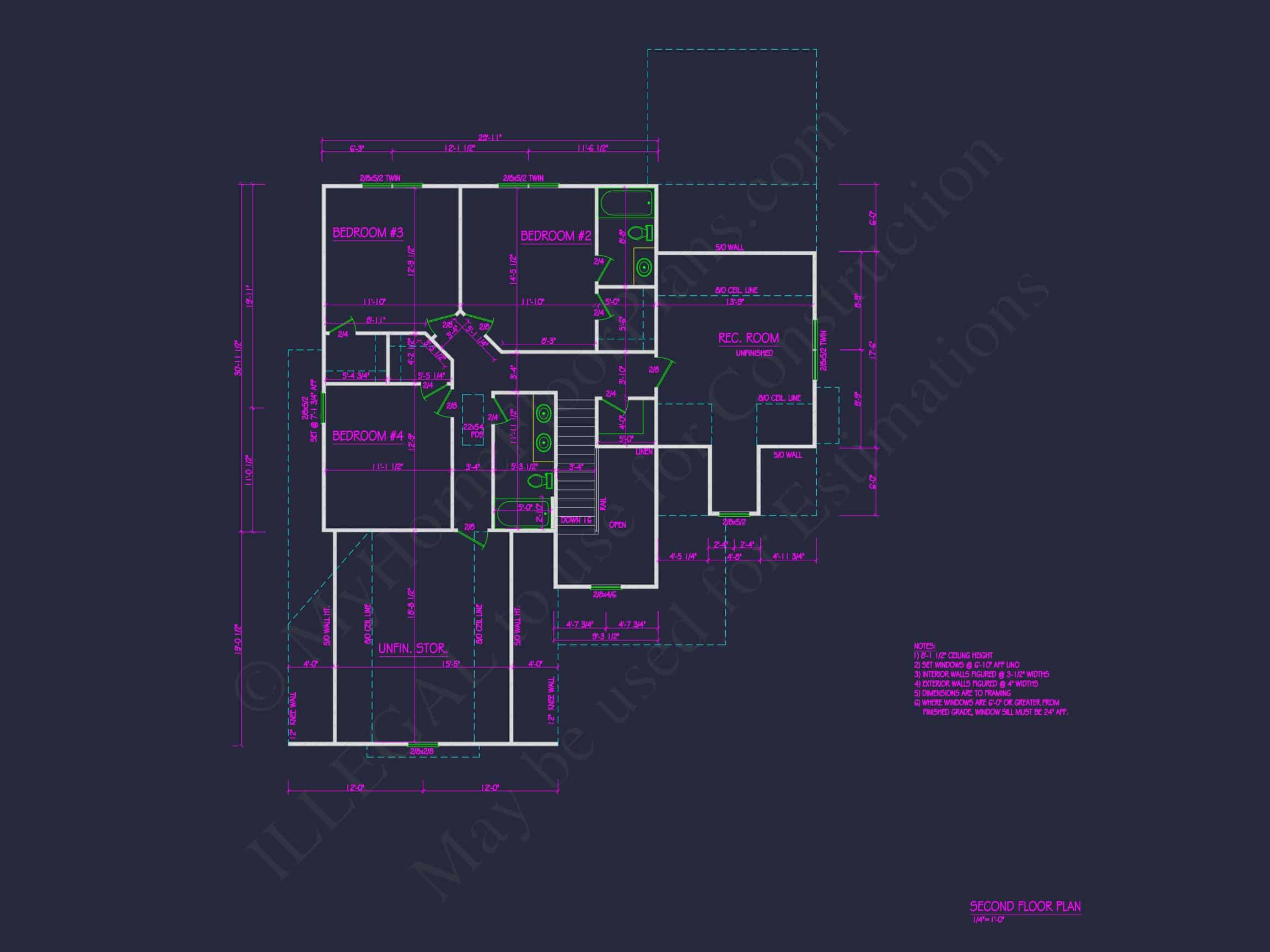 Modern house Plan with 4 Bedrooms,CAD Floor Designs & Features