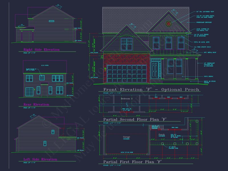Modern house Plan with 4 Bedrooms, CAD Floor Plan, and Designs