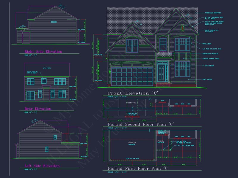 Modern house Plan with 4 Bedrooms, CAD Floor Plan, and Designs