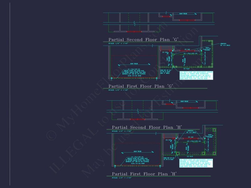 Modern house Plan with 4 Bedrooms, CAD Floor Plan, and Designs