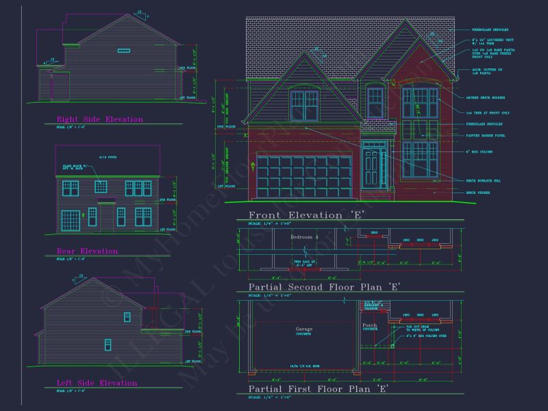 Modern house Plan with 4 Bedrooms, CAD Floor Plan, and Designs