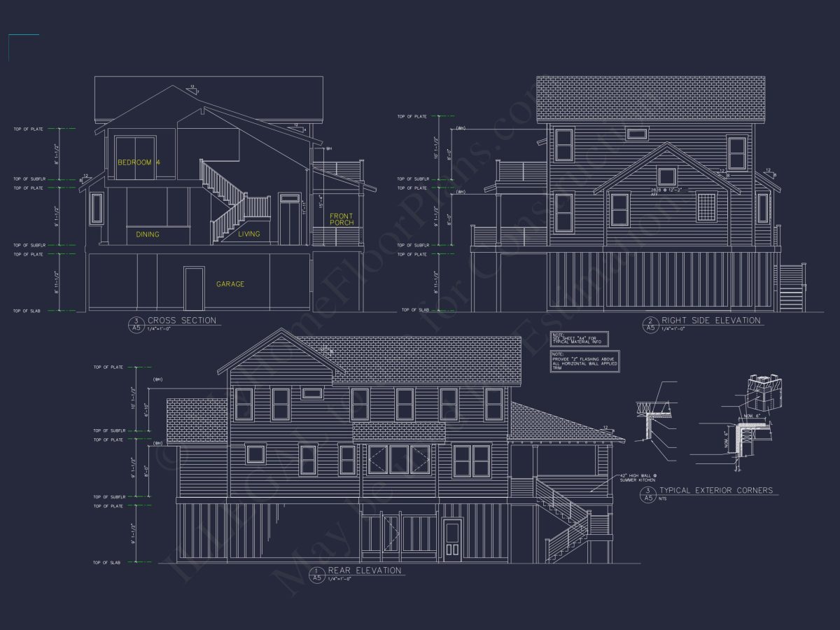 Modern house Plan with 5 Bedrooms, Floor Plans & Blueprints