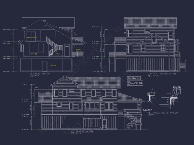 Modern house Plan with 5 Bedrooms, Floor Plans & Blueprints
