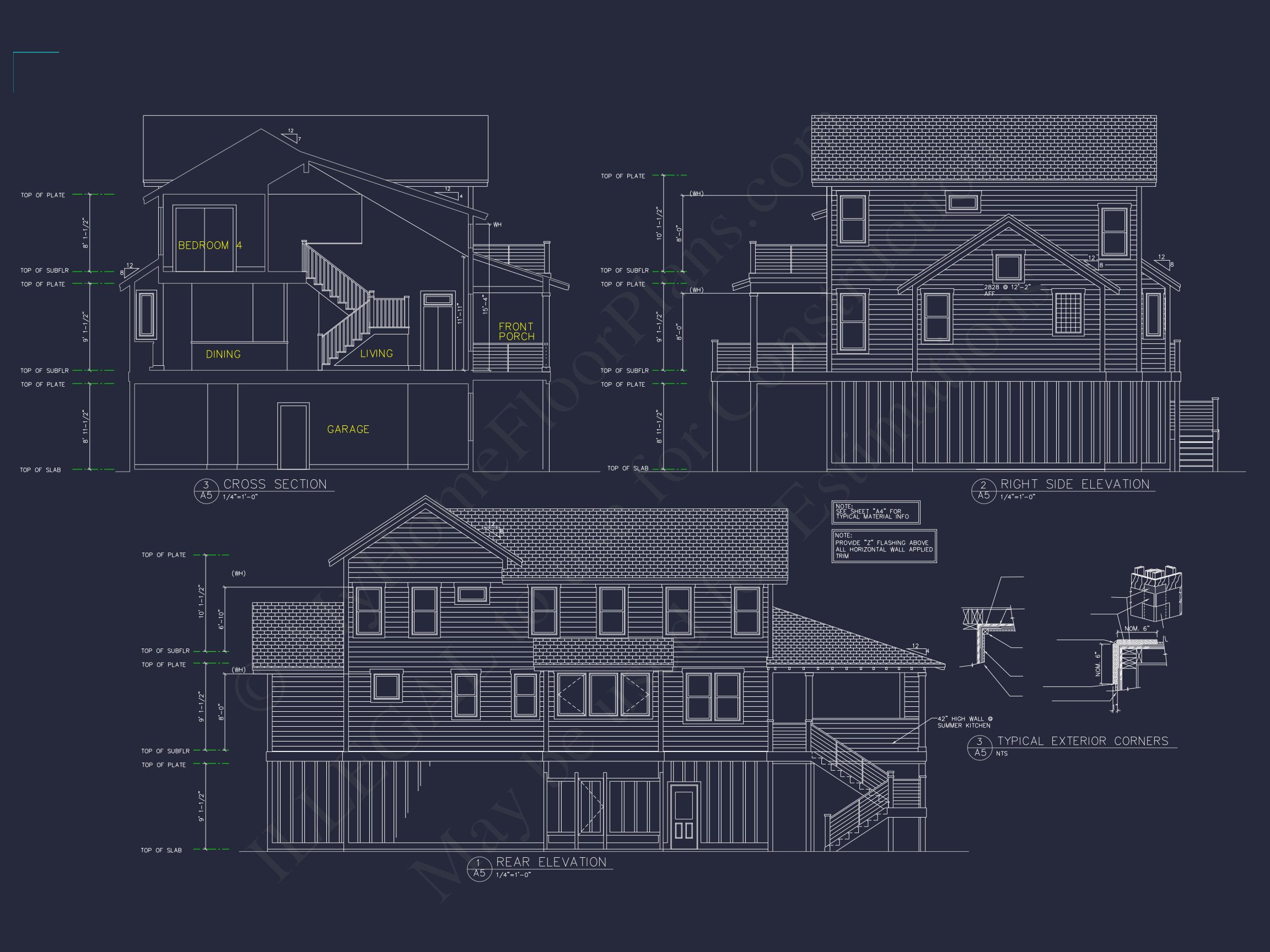 Modern Home Plan with 5 Bedrooms,Floor Plans & Blueprints