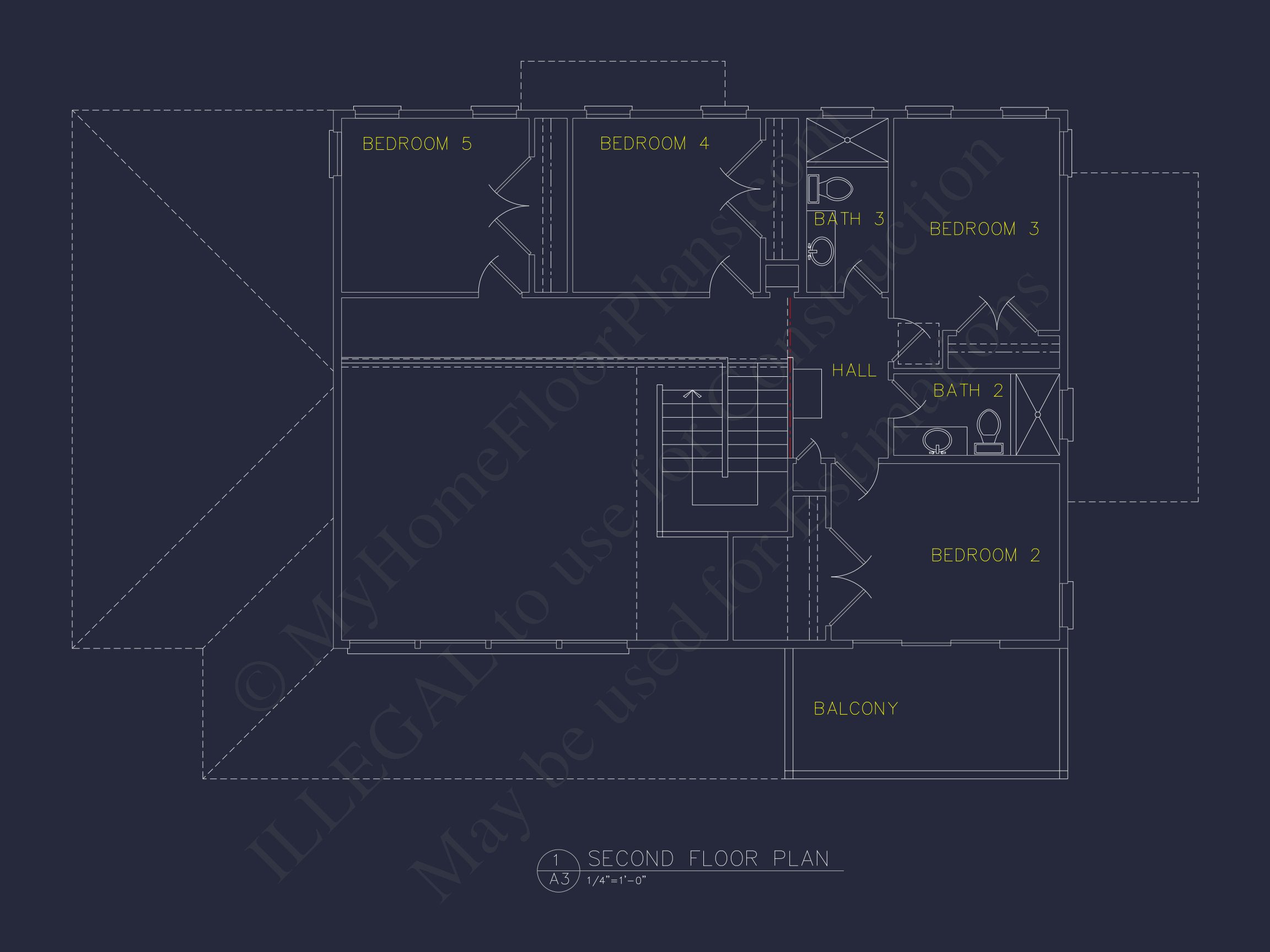 Modern Home Plan with 5 Bedrooms,Floor Plans & Blueprints