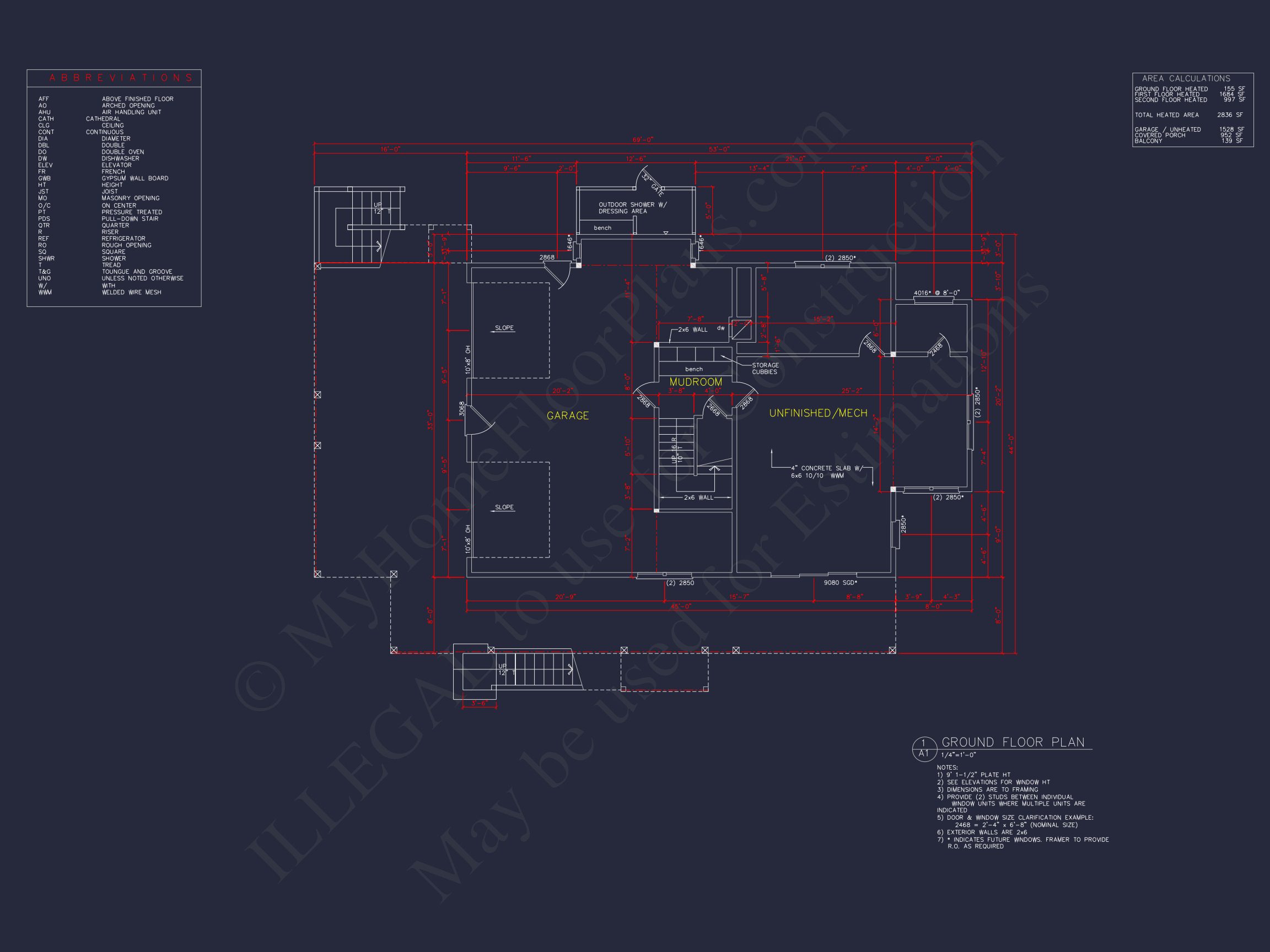 Modern Home Plan with 5 Bedrooms,Floor Plans & Blueprints