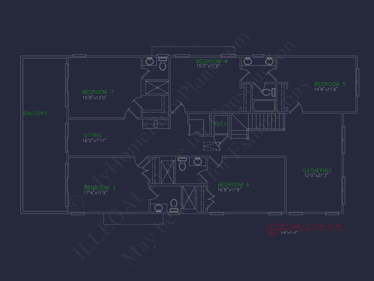 Modern house Plan with 7 Bedrooms and Spacious Floor Designs