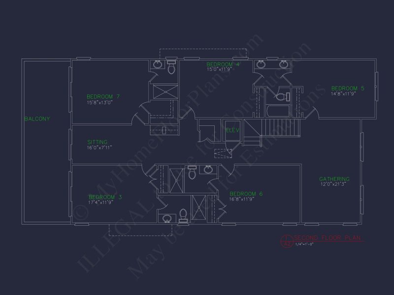 Modern house Plan with 7 Bedrooms and Spacious Floor Designs