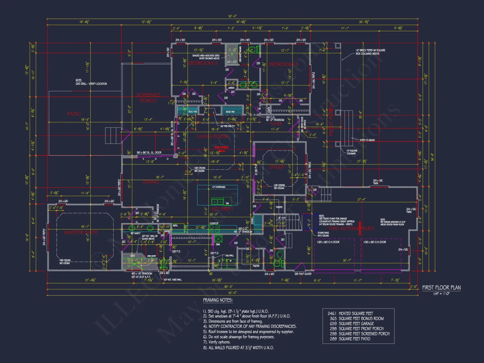 Modern house Plan with CAD Blueprints & Detailed Floor Designs