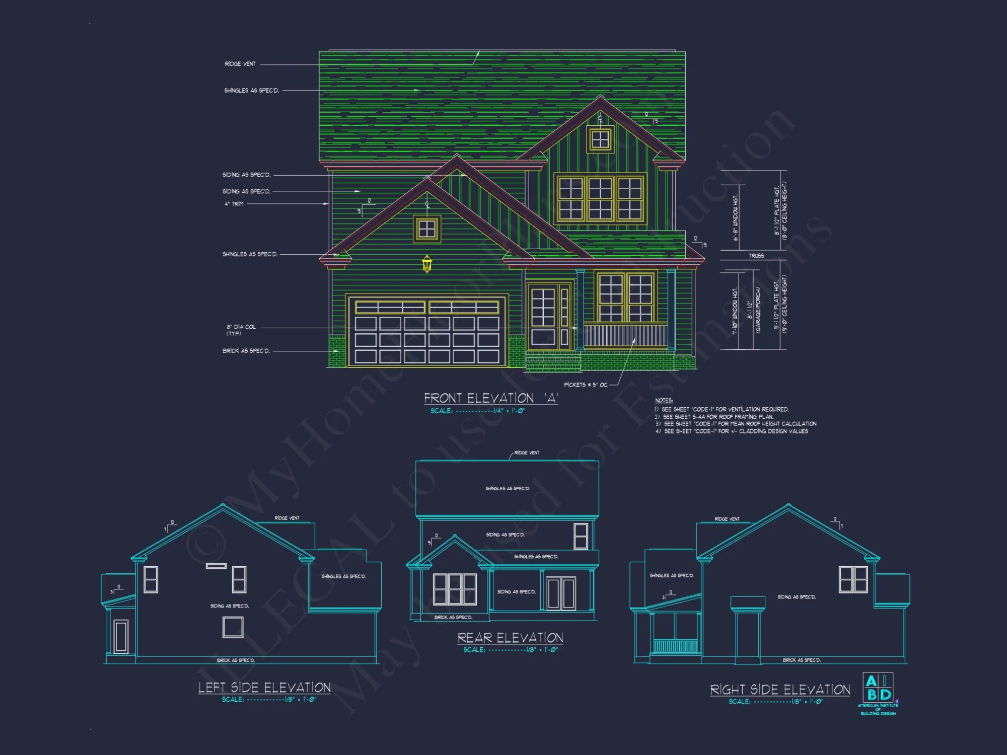 Modern house Plan with CAD Designs, Floor Plans, and Blueprint
