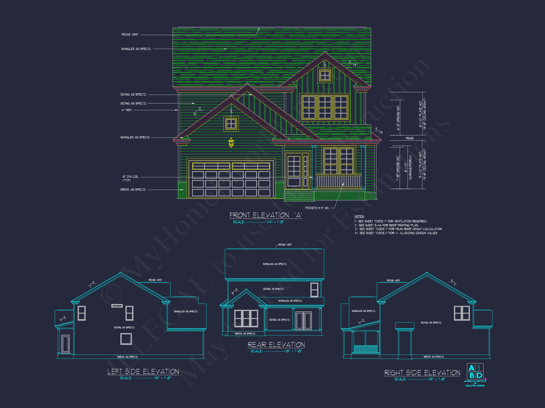 Modern Home Plan with CAD Designs,Floor Plans,and Blueprint