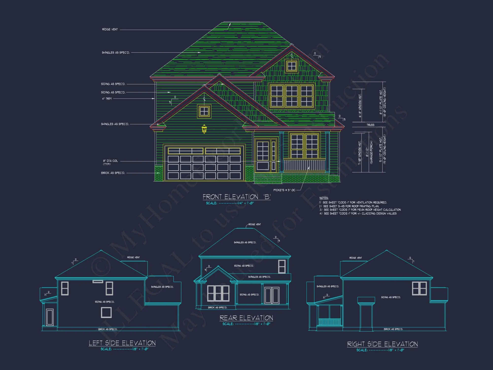 Modern house Plan with CAD Designs, Floor Plans, and Blueprint