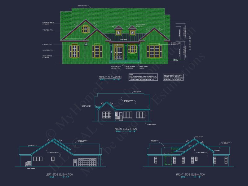 Modern house Plan with Detailed Blueprint & Architectural Designs