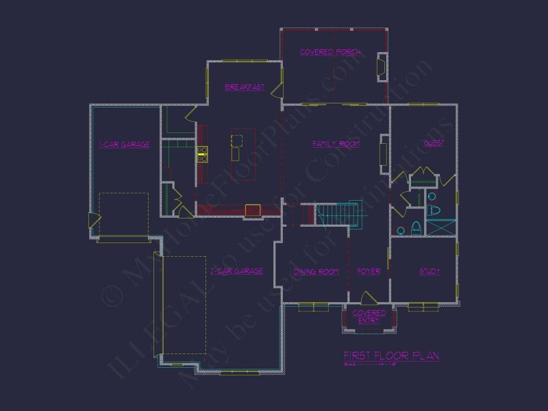Modern house Plan with Detailed Blueprint and Architectural Designs