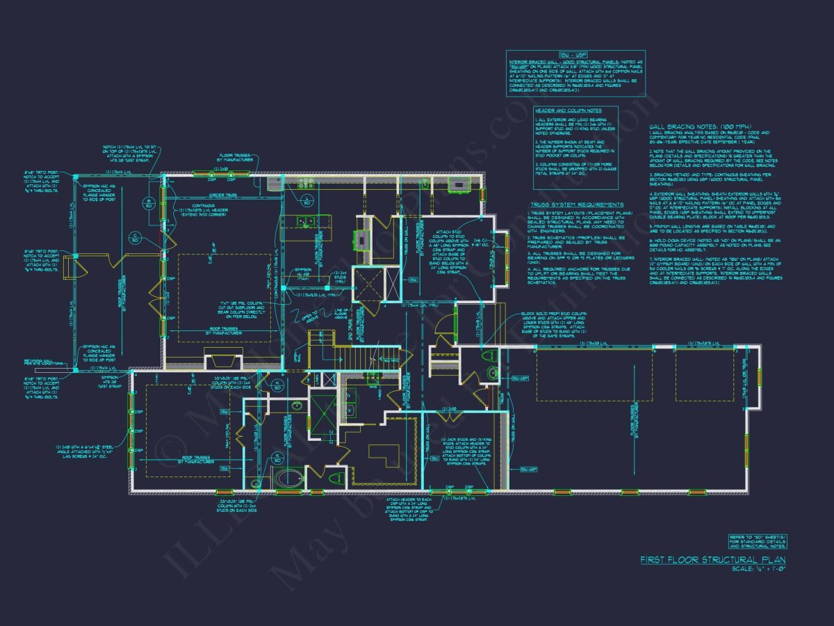 Modern house Plan with Detailed Blueprint and CAD Designs