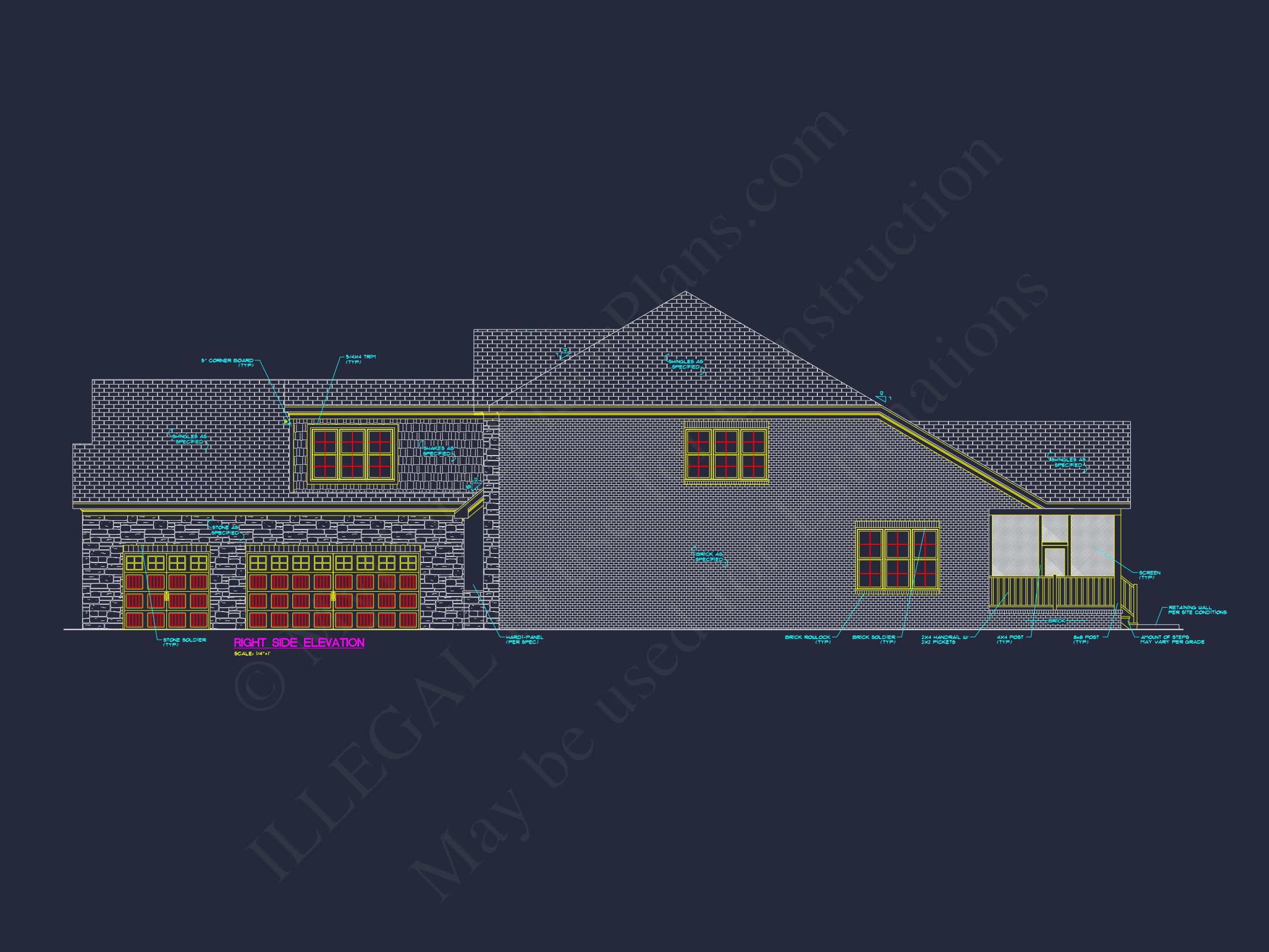 Modern house Plan with Detailed Blueprint and CAD Designs