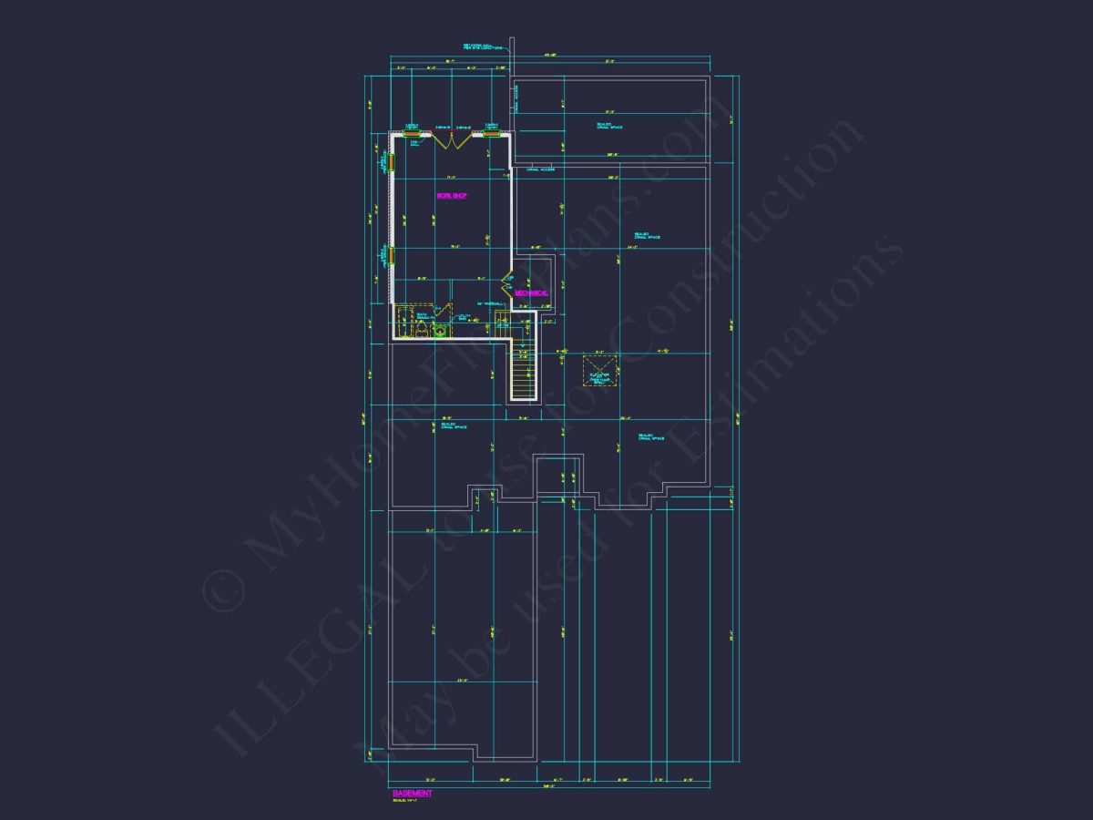 Modern house Plan with Detailed Blueprint and CAD Designs