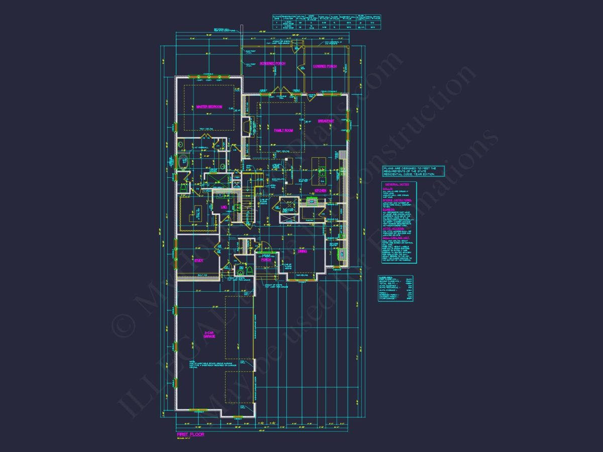 Modern house Plan with Detailed Blueprint and CAD Designs
