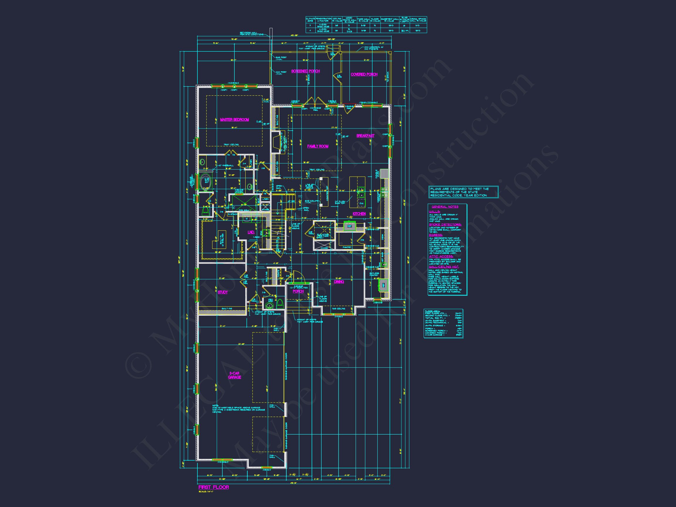 Modern house Plan with Detailed Blueprint and CAD Designs