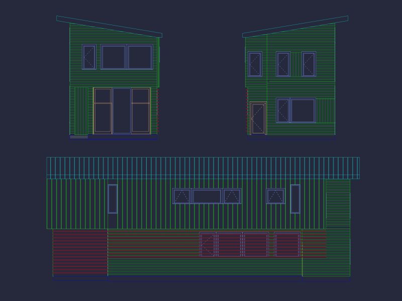 Modern house Plan with Detailed CAD Design and Open Floor Plan