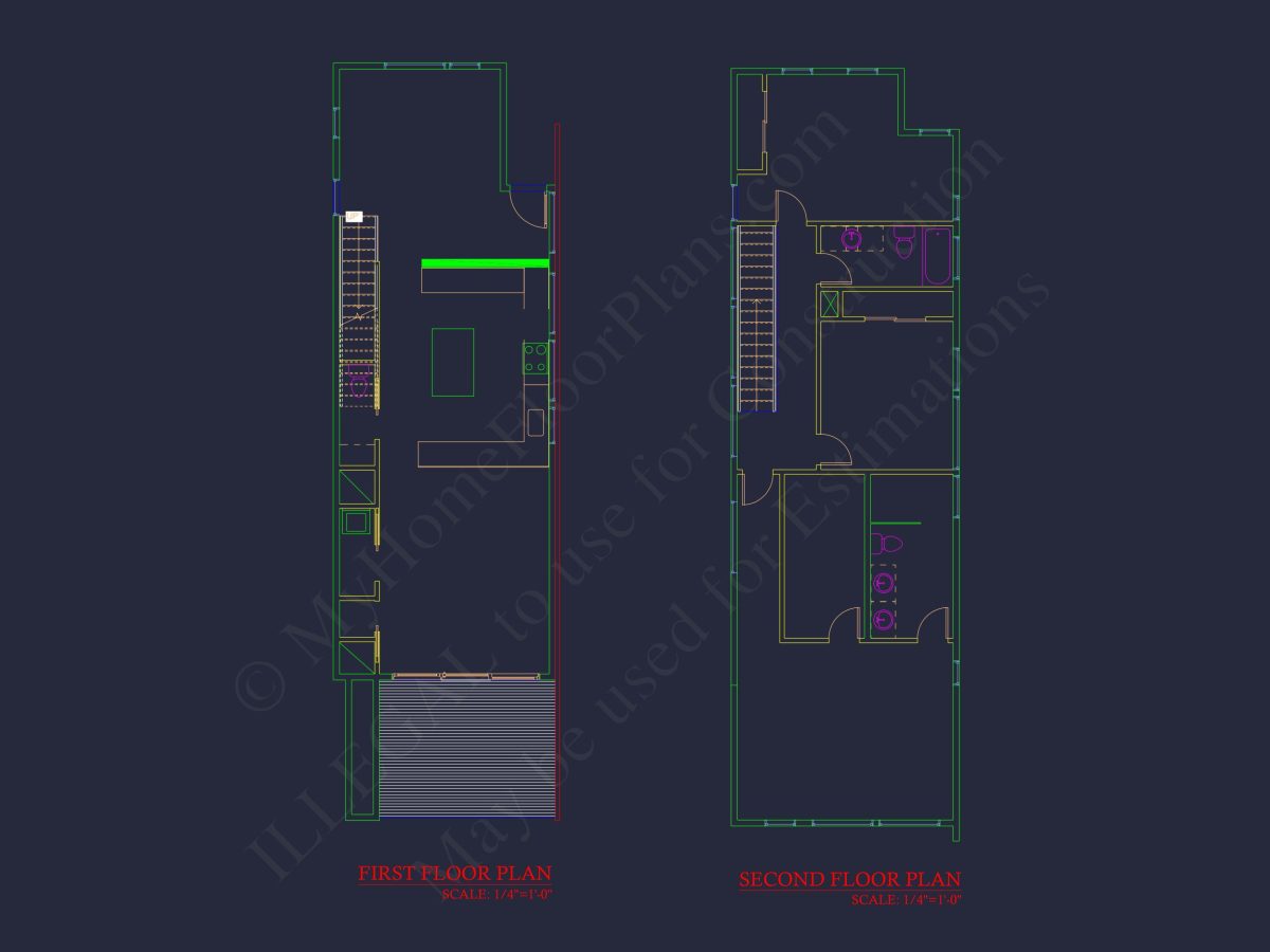Modern house Plan with Detailed CAD Design and Open Floor Plan