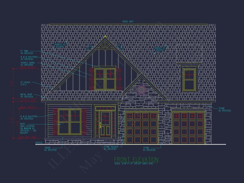 Modern house Plan with Floor Plan, CAD Blueprint & Designs