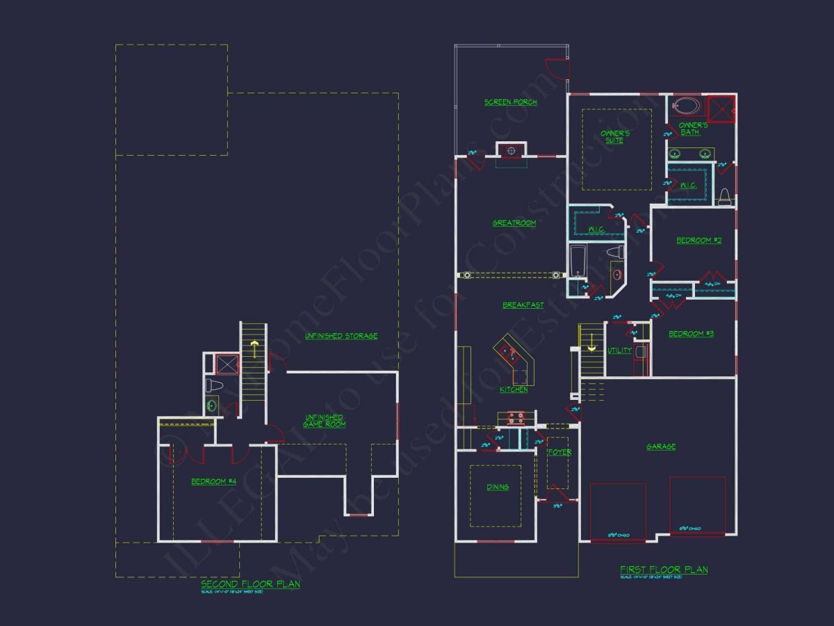 Modern house Plan with Floor Plan, CAD Blueprint & Designs