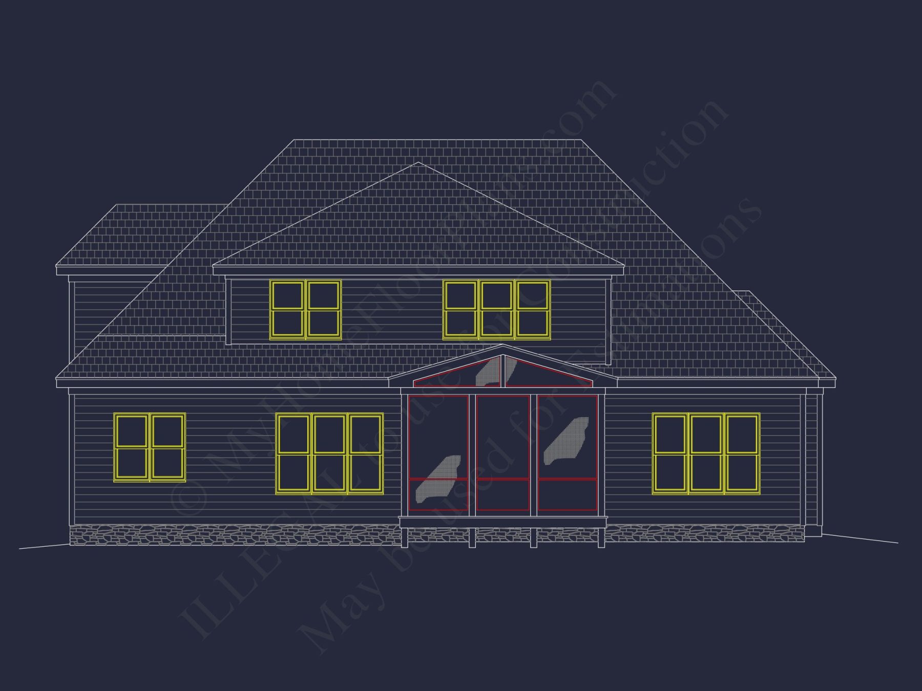 Modern house Plan with Open Layout, CAD Blueprint Designs
