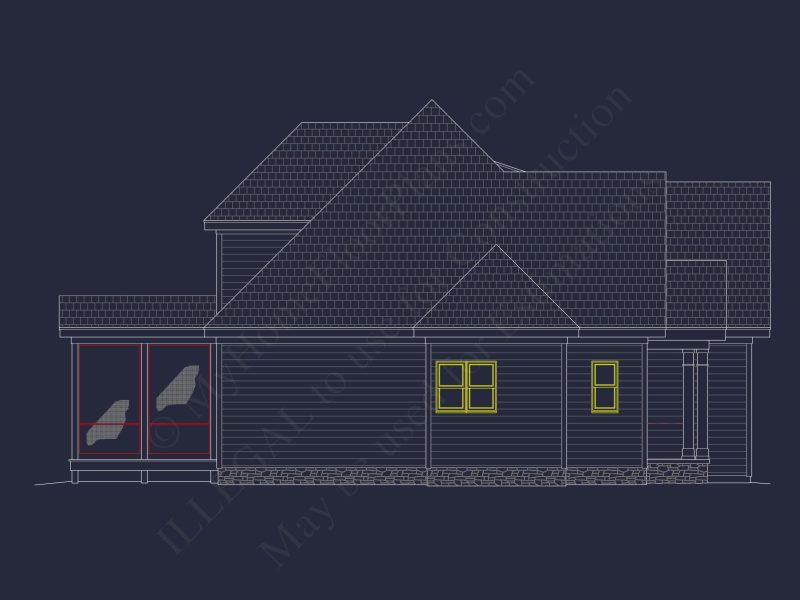 Modern house Plan with Open Layout, CAD Blueprint Designs
