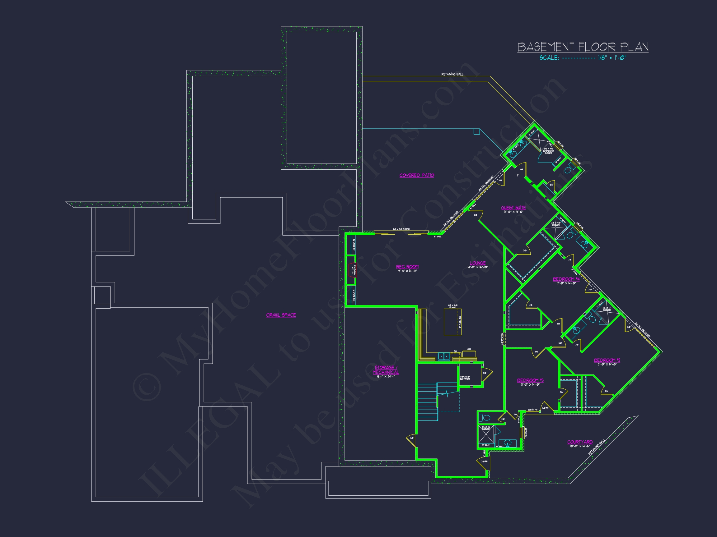 Modern Luxury Home Plan with Detailed Floor Blueprint Designs