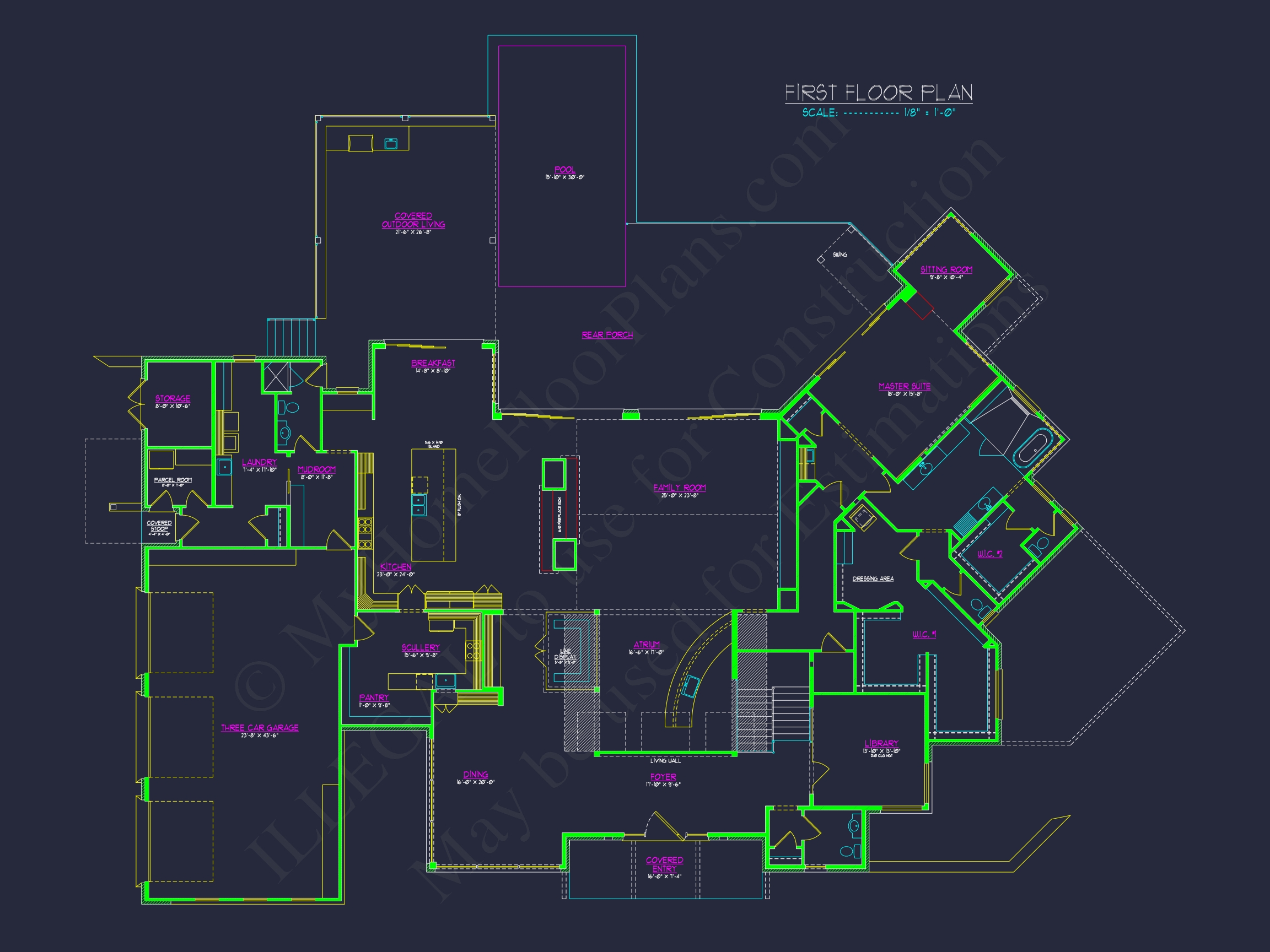 Modern Luxury Home Plan with Detailed Floor Blueprint Designs