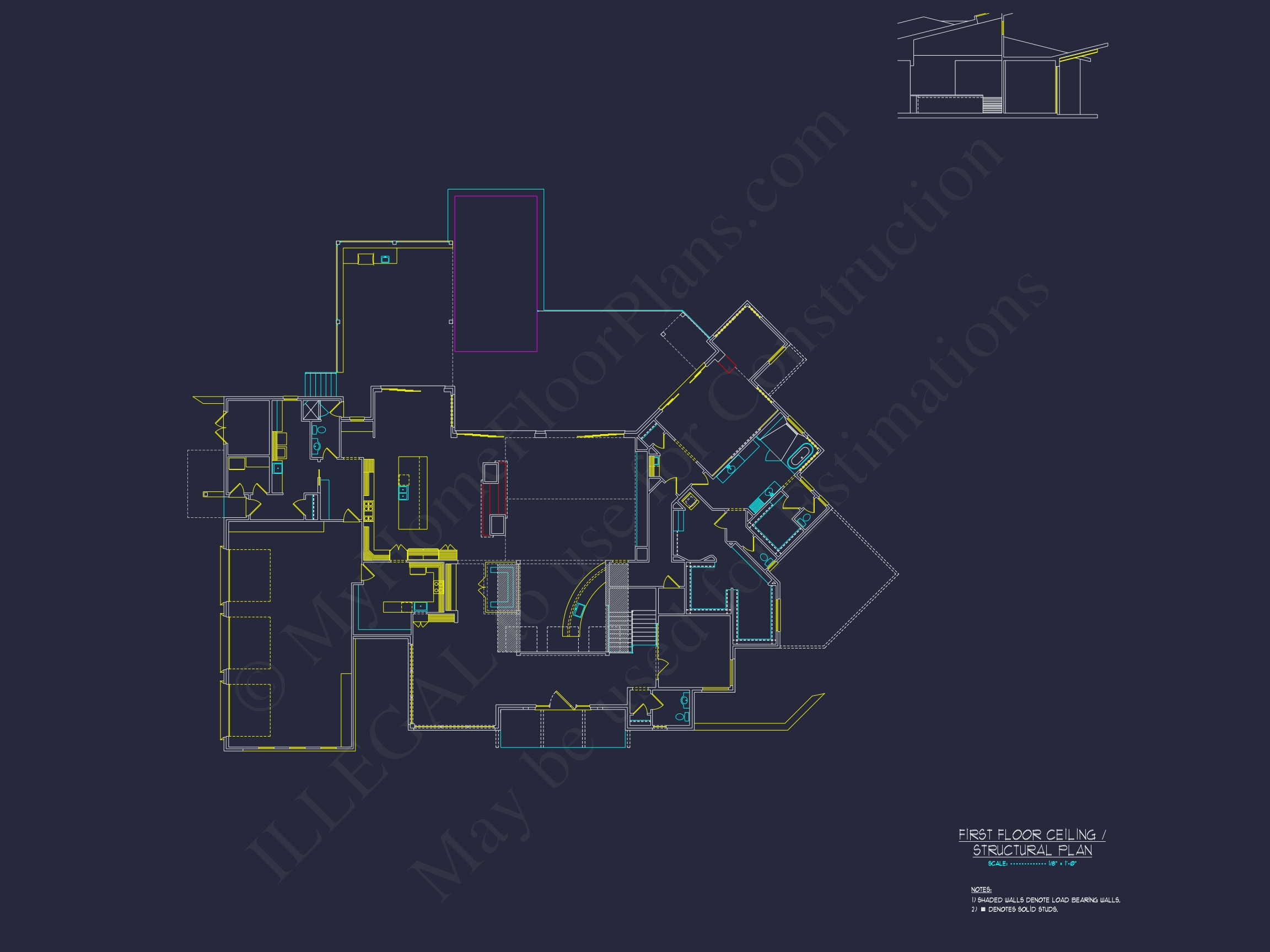 Modern Luxury Home Plan with Detailed Floor Blueprint Designs