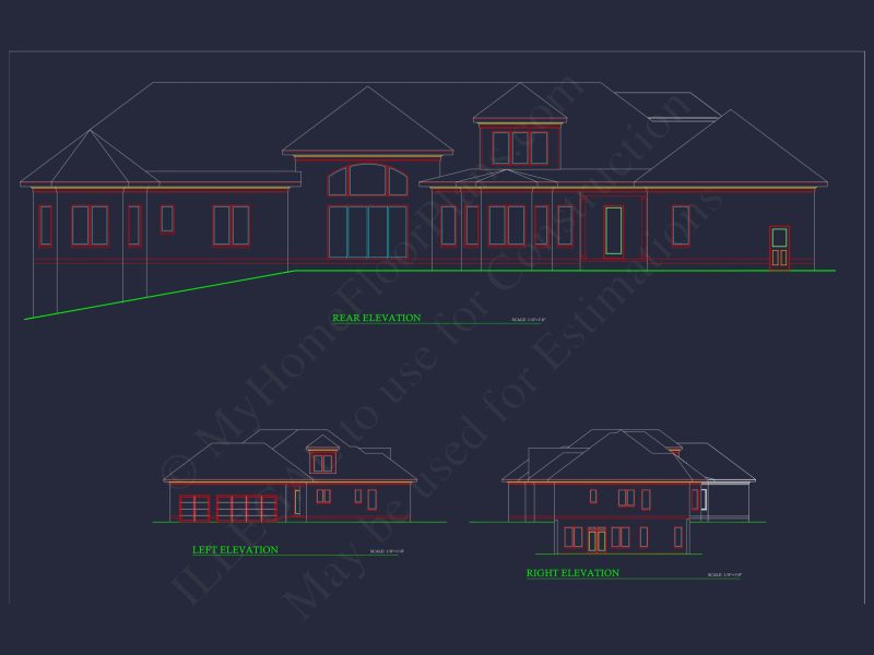 Modern Pool House Floor Plan with CAD Blueprint Designs