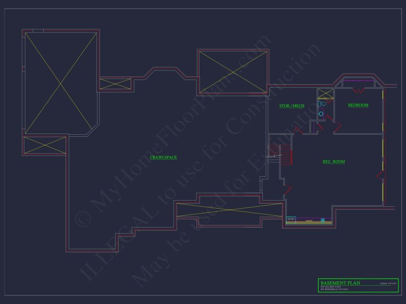 Modern Pool House Floor Plan with CAD Blueprint Designs