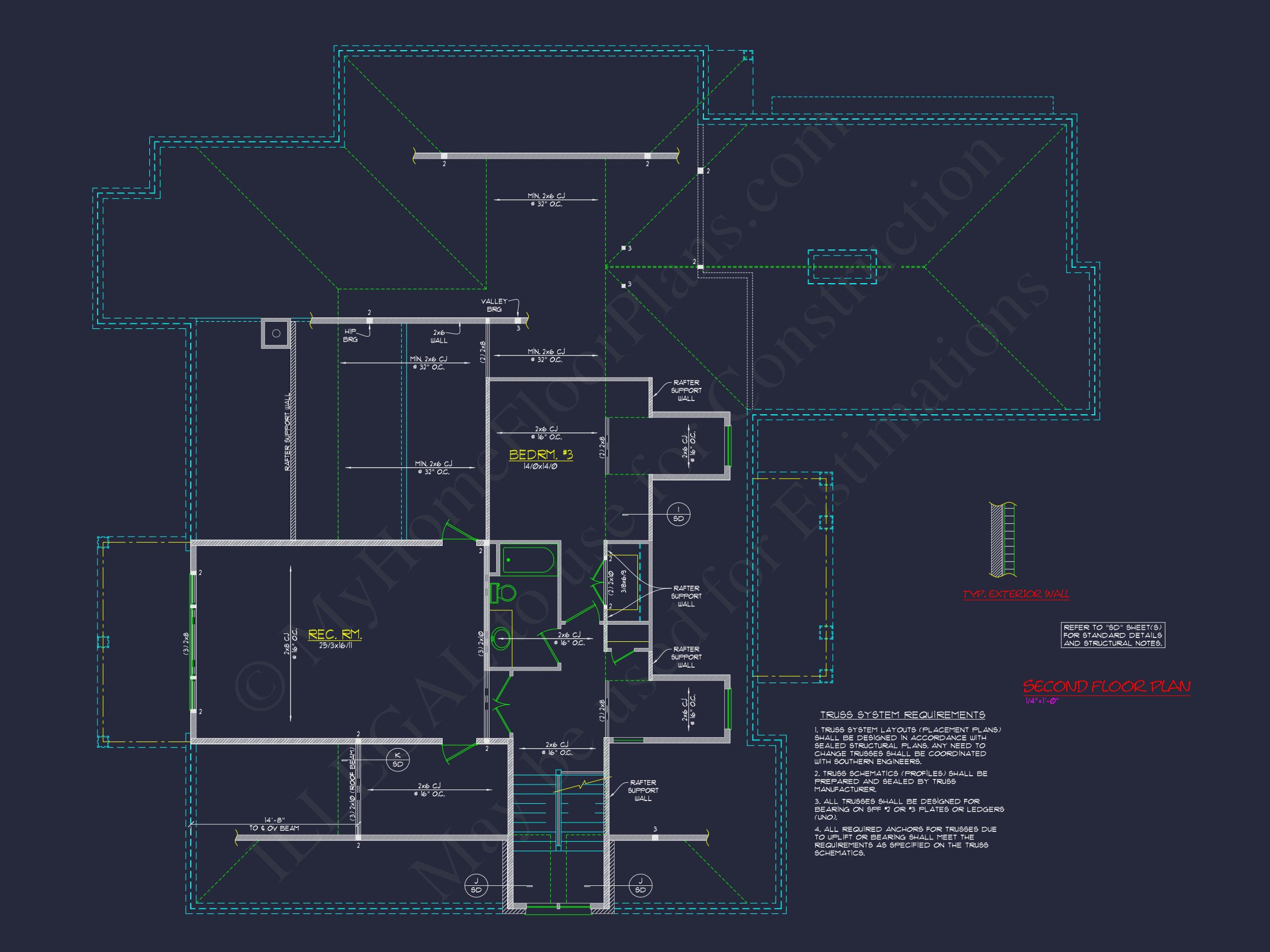 Modern Pool House Plan with Garage and Open Floor Layout