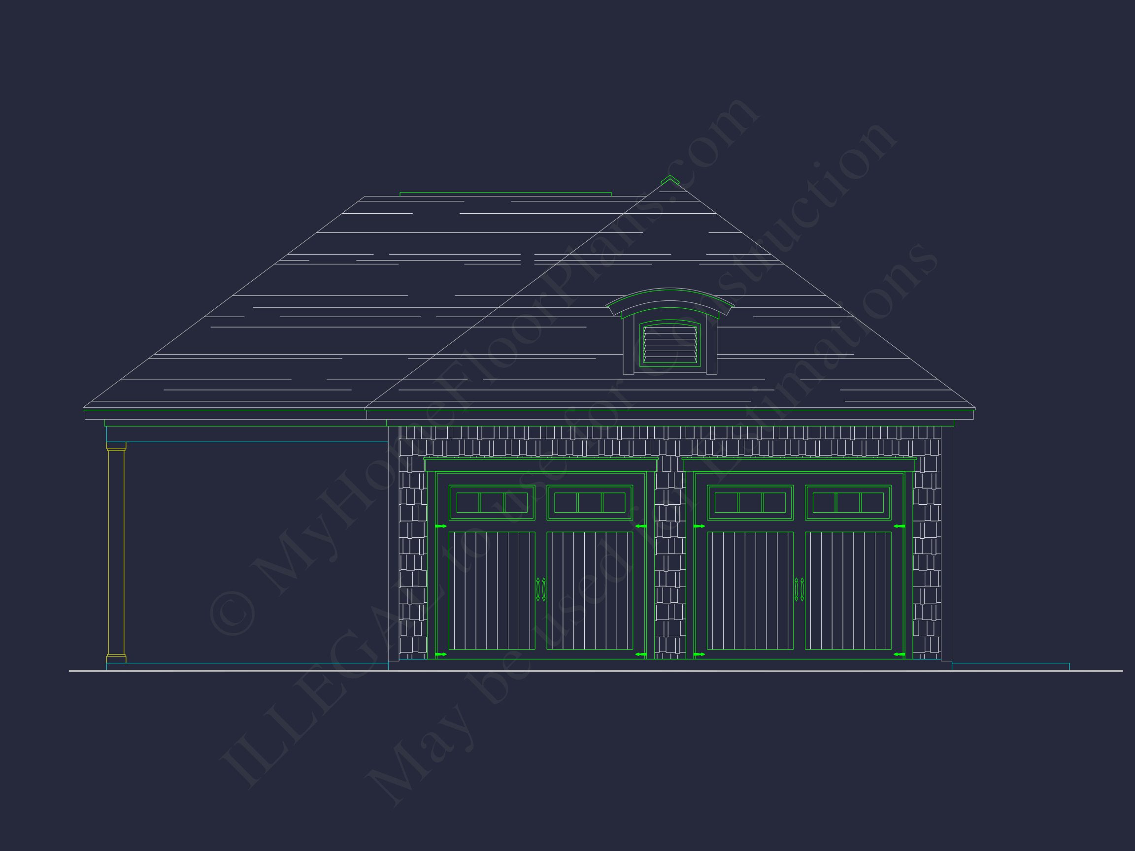 Modern Pool House Plan with Garage and Open Floor Layout