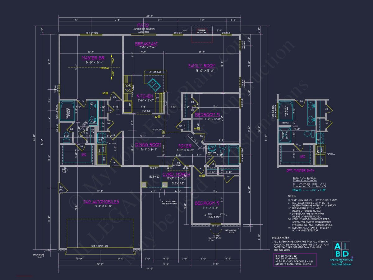 Modern Ranch house Plan with Spacious Layout and 3 Bedrooms